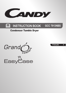 Mode d’emploi Candy GCC 7913NBS-47 Sèche-linge
