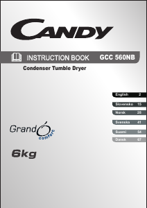 Käyttöohje Candy GCC 560NB-S Kuivausrumpu