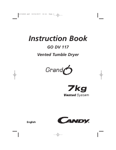 Manual Candy GO DV 117-80 Dryer