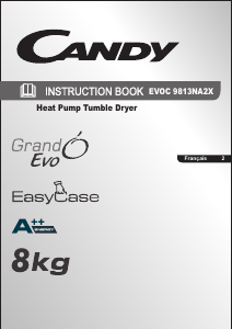 Mode d’emploi Candy EVOC 9813NA2X-47 Sèche-linge