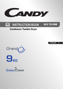 Mode d’emploi Candy GCC 7913NB-47 Sèche-linge