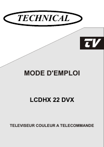 Mode d’emploi Technical LCDHX22DVX Téléviseur LCD