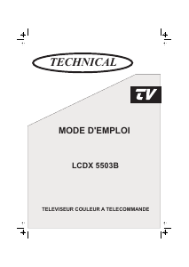 Mode d’emploi Technical LCDX5503B Téléviseur LCD
