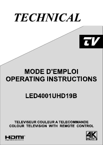 Manual Technical LED4001UHD19B LED Television