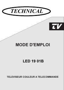 Mode d’emploi Technical LED1901B Téléviseur LED