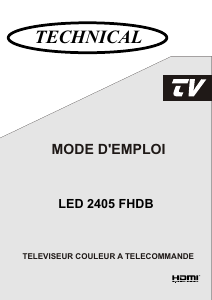 Mode d’emploi Technical LED2405FHDB Téléviseur LED
