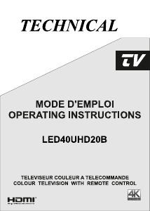 Handleiding Technical LED40UHD20B LED televisie