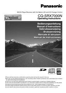 Manual Panasonic CQ-SRX7000N Car Radio