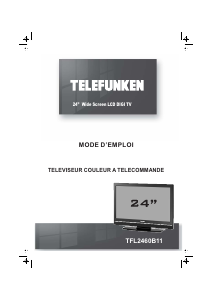 Mode d’emploi Telefunken TFL2460B11 Téléviseur LCD