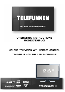 Mode d’emploi Telefunken TF2636X860LU Téléviseur LCD