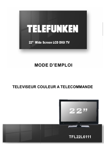 Mode d’emploi Telefunken TFL22L6111 Téléviseur LCD