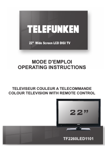 Mode d’emploi Telefunken TF2260LED1101 Téléviseur LCD