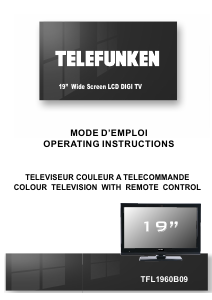 Mode d’emploi Telefunken TFL1960B09 Téléviseur LCD