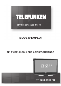 Mode d’emploi Telefunken TF3261X900PB Téléviseur LCD