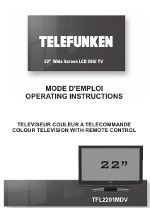 Mode d’emploi Telefunken TFL2201MDV Téléviseur LCD