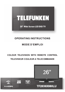 Mode d’emploi Telefunken TF2636X880LU Téléviseur LCD