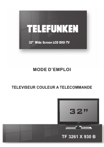 Mode d’emploi Telefunken TF3261X930B Téléviseur LCD