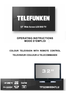 Manual Telefunken TF3236HX847LU LCD Television