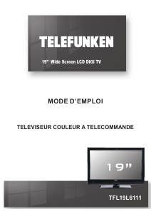 Mode d’emploi Telefunken TFL19L6111 Téléviseur LCD