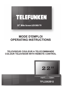 Mode d’emploi Telefunken TFL2262B12 Téléviseur LCD