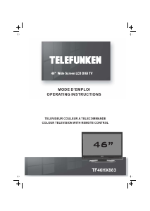 Mode d’emploi Telefunken TF46HX883 Téléviseur LCD