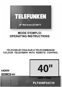 Handleiding Telefunken PLT40NF02C19 LED televisie