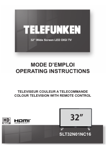 Mode d’emploi Telefunken SLT32N01NC16 Téléviseur LED