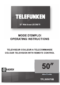 Mode d’emploi Telefunken TFL505070B Téléviseur LED