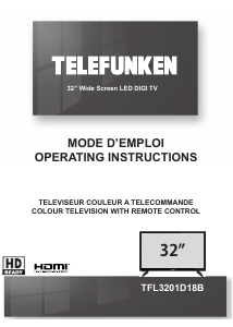 Bruksanvisning Telefunken TFL3201D18B LED TV