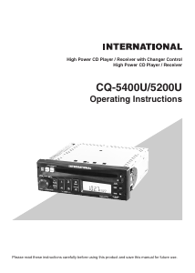 Manual International CQ-5400U Car Radio