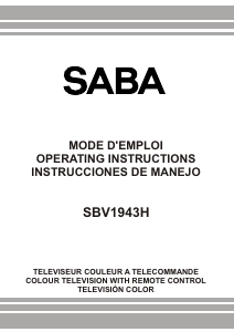 Mode d’emploi SABA SBV1943H Téléviseur LCD