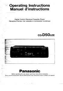 Manual Panasonic CQ-D50LEE Car Radio