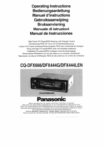 Manual Panasonic CQ-DFX666 Car Radio
