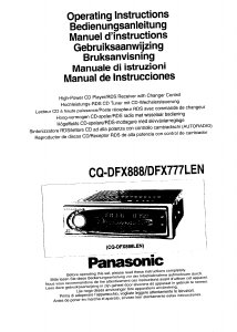 Manual Panasonic CQ-DFX777 Car Radio