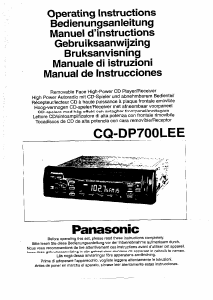 Manual Panasonic CQ-DP700LEE Car Radio