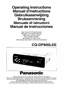 Manual Panasonic CQ-DP800LEE Car Radio