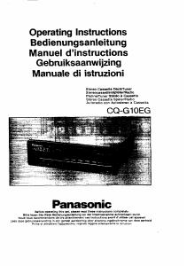 Manual Panasonic CQ-G10EG Car Radio