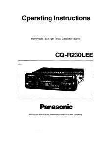 Manual Panasonic CQ-R230LEE Car Radio