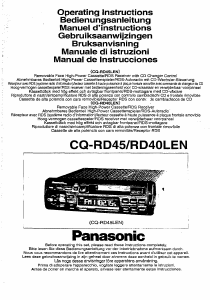 Manual Panasonic CQ-RD40LEN Car Radio