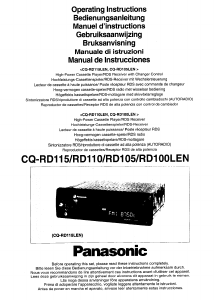 Manual Panasonic CQ-RD100LEN Car Radio