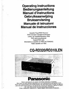 Manual Panasonic CQ-RD320LEN Car Radio