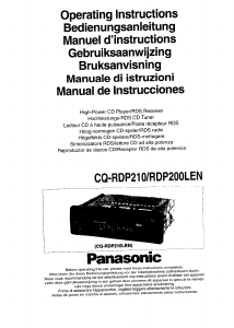 Manual Panasonic CQ-RDP200LEN Car Radio