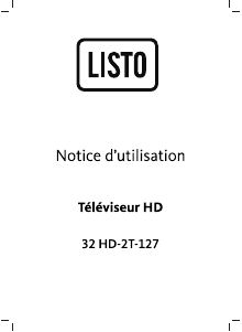 Mode d’emploi Listo 32HD-2T-127 Téléviseur LCD