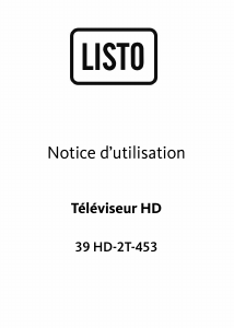 Mode d’emploi Listo 39HD-2T-453 Téléviseur LCD