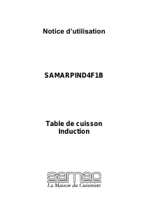 Mode d’emploi Samac SAMARPIND4F1B Table de cuisson