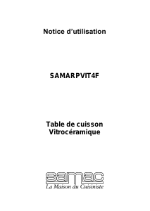 Mode d’emploi Samac SAMARPVIT4F Table de cuisson