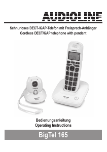 Manual Audioline BigTel 165 Wireless Phone