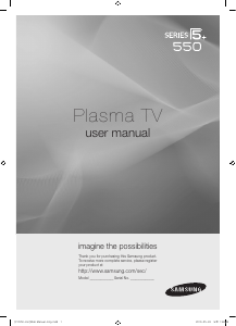 Manual Samsung PN50C550G1F Plasma Television