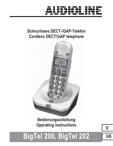 Bedienungsanleitung Audioline BigTel 200 Schnurlose telefon