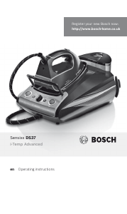 Manual Bosch TDS3771GB Sensixxx Iron
